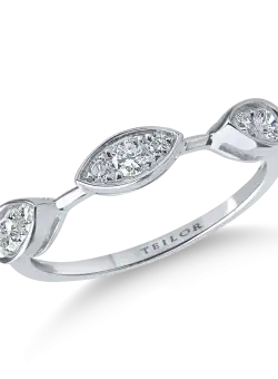 Inel minimalist din aur alb cu diamante de 0.3ct