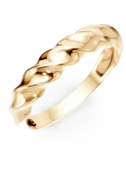 Inel model abstract din aur galben