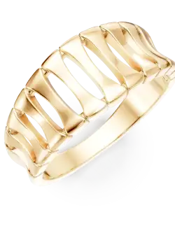 Inel model abstract din aur galben