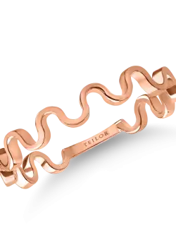 Inel ondulat din aur roz