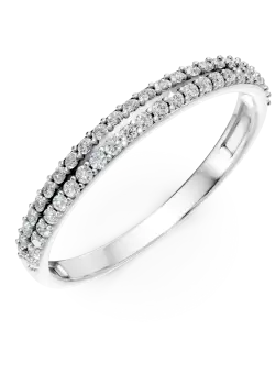 Inel semi eternity din aur alb