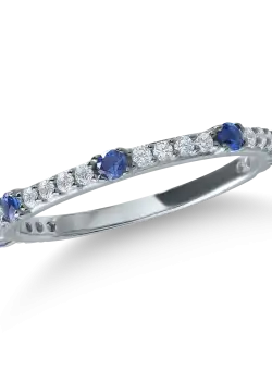 Inel semi eternity din aur alb