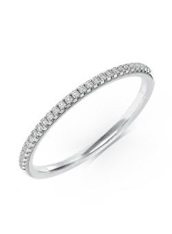 Inel semi eternity din aur alb cu diamante de 0.07ct