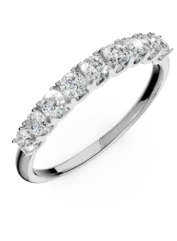 Inel semi eternity din aur alb cu diamante de 0.5ct