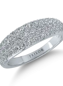 Inel semi eternity din aur alb cu diamante de 1.04ct