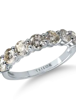Inel semi eternity din aur alb cu diamante de 1.6ct