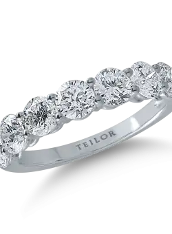 Inel semi eternity din aur alb cu diamante de 2.12ct