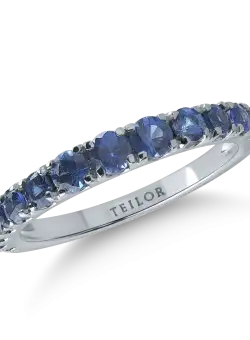 Inel semi eternity din aur alb cu safire de 1.07ct