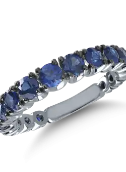 Inel semi eternity din aur alb cu safire de 1.96ct