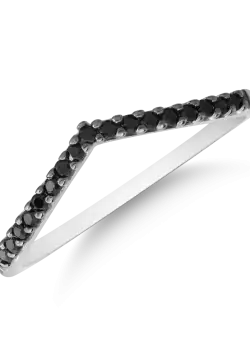 Inel semi eternity din aur alb cu zirconia microsetting