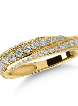 Inel semi eternity din aur galben