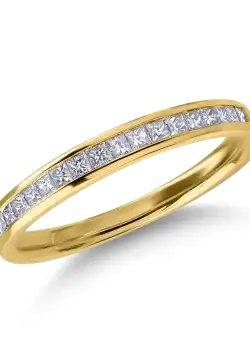 Inel semi eternity din aur galben cu diamante de 0.35ct