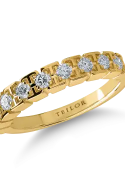 Inel semi eternity din aur galben cu diamante de 0.3ct