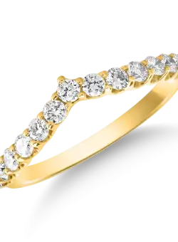 Inel semi eternity din aur galben cu diamante de 0.5ct