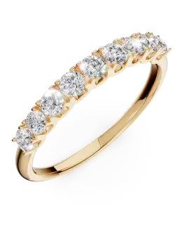 Inel semi eternity din aur galben cu diamante de 0.5ct