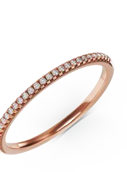 Inel semi eternity din aur roz cu diamante de 0.07ct