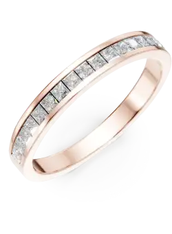 Inel semi eternity din aur roz cu diamante de 0.3ct