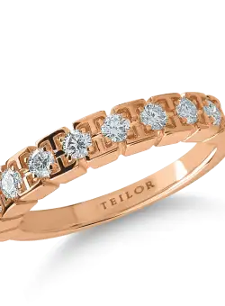 Inel semi eternity din aur roz cu diamante de 0.3ct