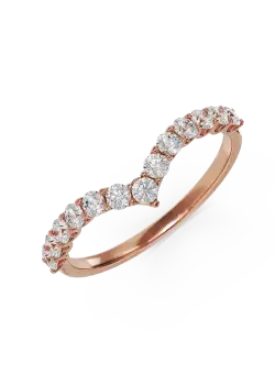 Inel semi eternity din aur roz cu diamante de 0.5ct