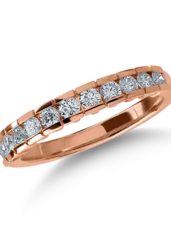 Inel semi eternity din aur roz cu diamante de 0.5ct
