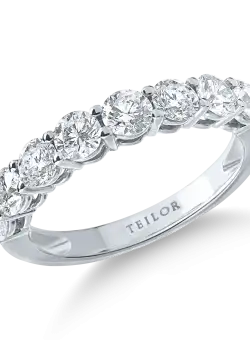 Inel semieternity din aur alb cu diamante de 1.5ct