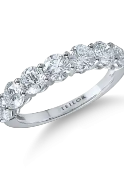 Inel semieternity din aur alb cu diamante de 2.1ct