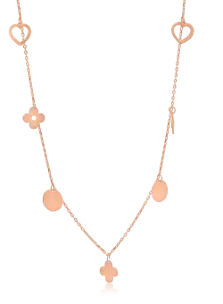 Lant cu charmuri din aur roz