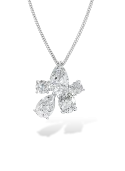 Lant cu pandantiv Bouquet din aur alb cu diamante de 1ct create in laborator