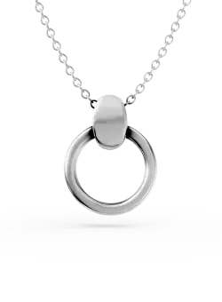 Lant cu pandantiv cerc din aur alb