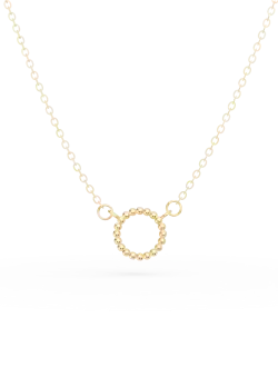Lant cu pandantiv cerc din aur galben