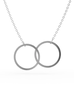 Lant cu pandantiv cercuri din aur alb