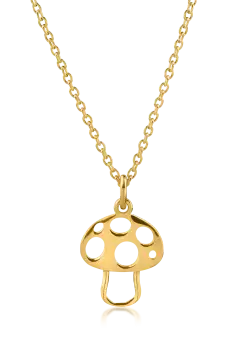 Lant cu pandantiv ciupercuta din aur galben pentru copii