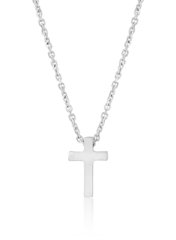 Lant cu pandantiv cruciulita din aur alb de 14K