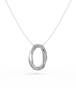 Lant cu pandantiv din aur alb