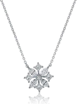 Lant cu pandantiv din aur alb cu diamante de 0.5ct