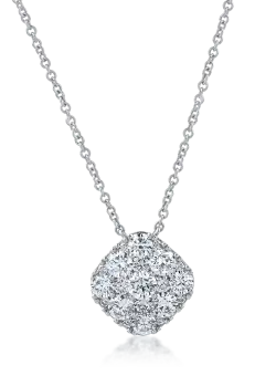 Lant cu pandantiv din aur alb cu diamante de 1.2ct