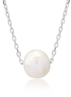 Lant cu pandantiv din aur alb de 14K