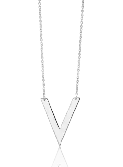 Lant cu pandantiv din aur alb de 14K