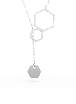 Lant cu pandantiv din aur alb de 14K