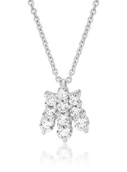 Lant cu pandantiv din aur alb de 18K cu diamante de 0.46ct