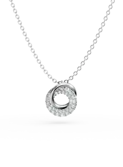 Lant cu pandantiv din aur alb