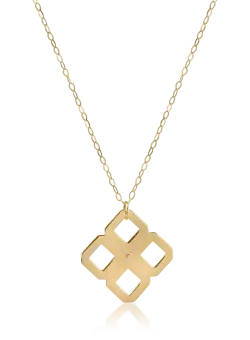 Lant cu pandantiv din aur galben cu diamant de 0.005ct