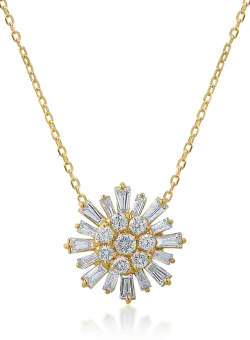 Lant cu pandantiv din aur galben cu diamante de 0.56ct