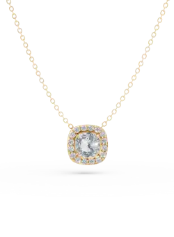 Lant cu pandantiv din aur galben cu zirconii