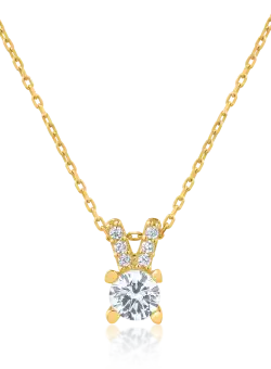 Lant cu pandantiv din aur galben de 14K