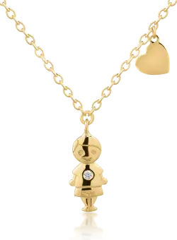 Lant cu pandantiv din aur galben de 14K