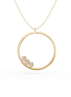 Lant cu pandantiv din aur galben de 14K