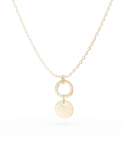 Lant cu pandantiv din aur galben de 14K