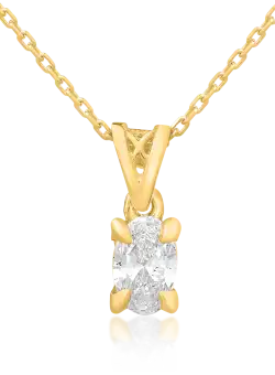 Lant cu pandantiv din aur galben de 18K cu diamant de 0.4ct