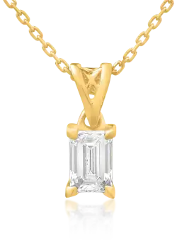 Lant cu pandantiv din aur galben de 18K cu diamant de 0.4ct